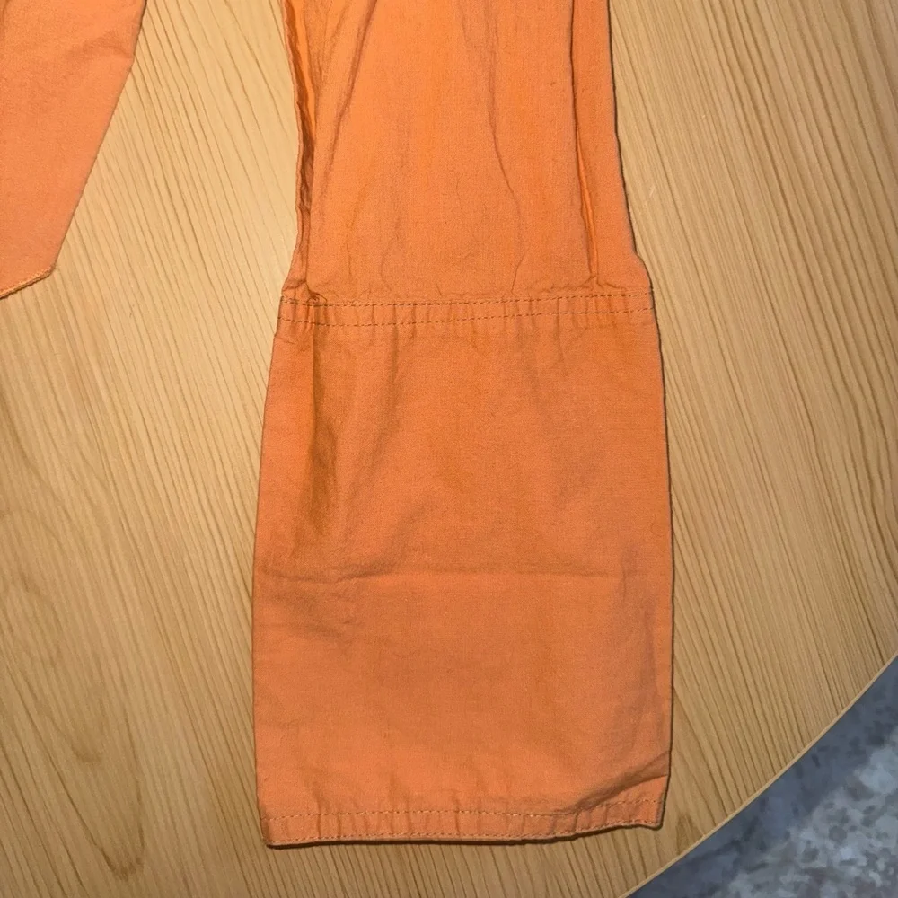 Free People Orange Oversized Button Down Shirt Long Sleeve Small - Picture 4 of 6
